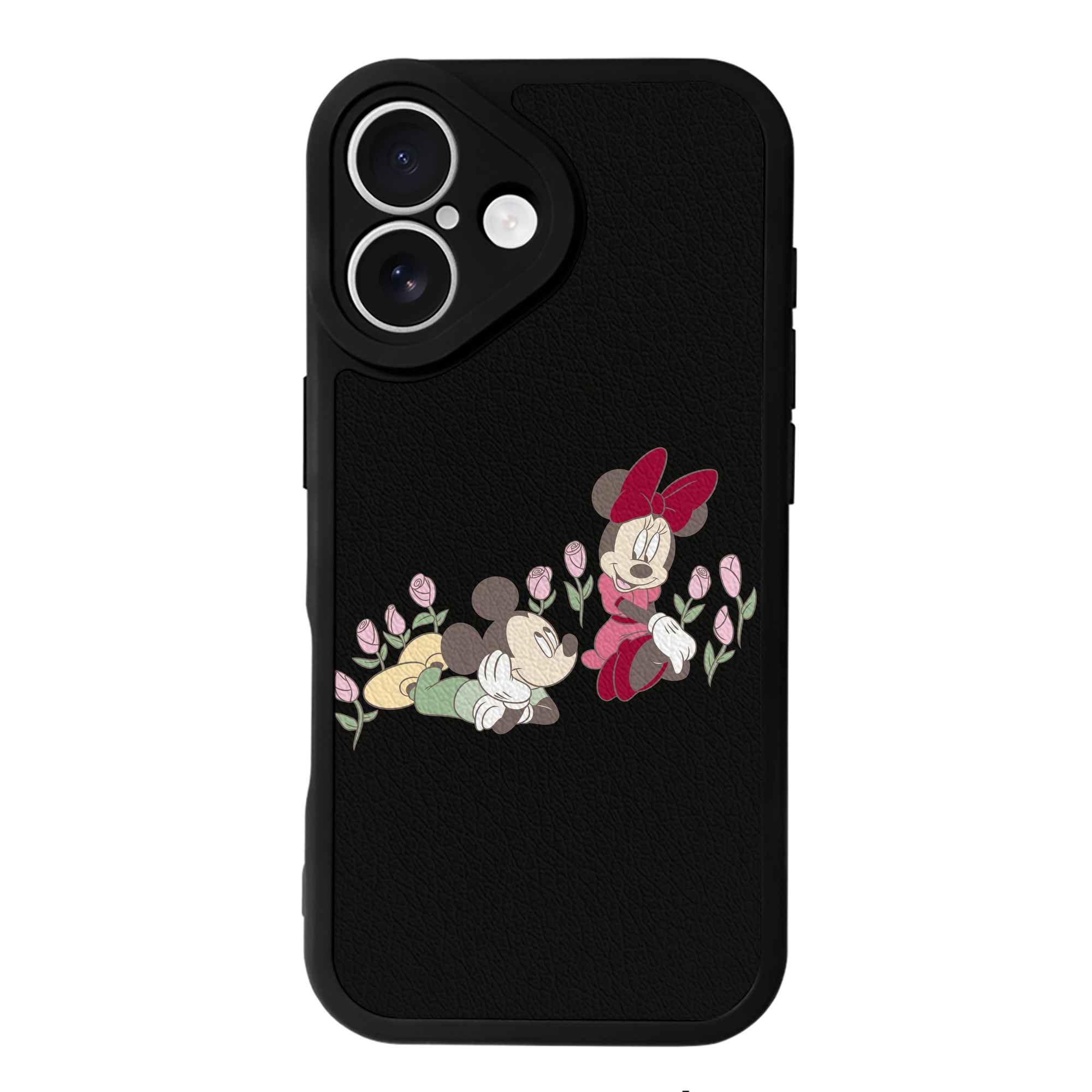 （画像用） ミッキーマウス Mickey Mouse 【iPhone 16シリーズ対応】シリコンスマホケース（レザー調） 材質：シリコン
